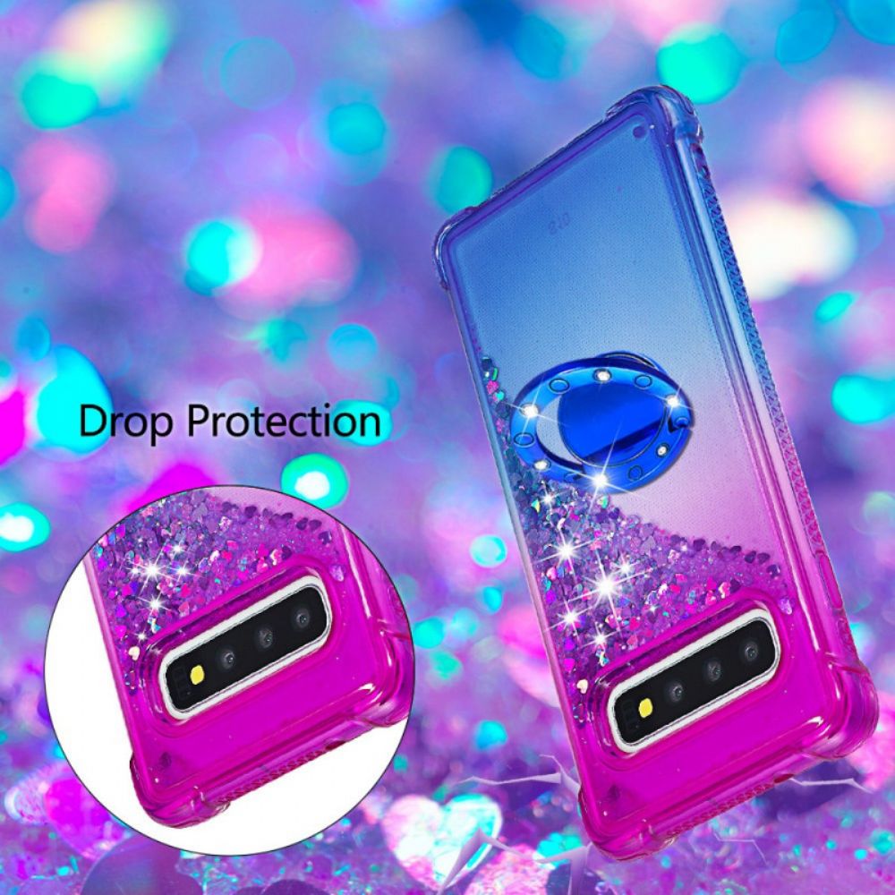 Hoesje voor Samsung Galaxy S10 Pailletten Ring-steun