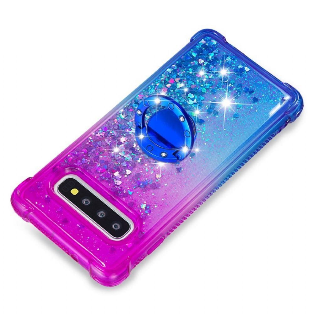 Hoesje voor Samsung Galaxy S10 Pailletten Ring-steun