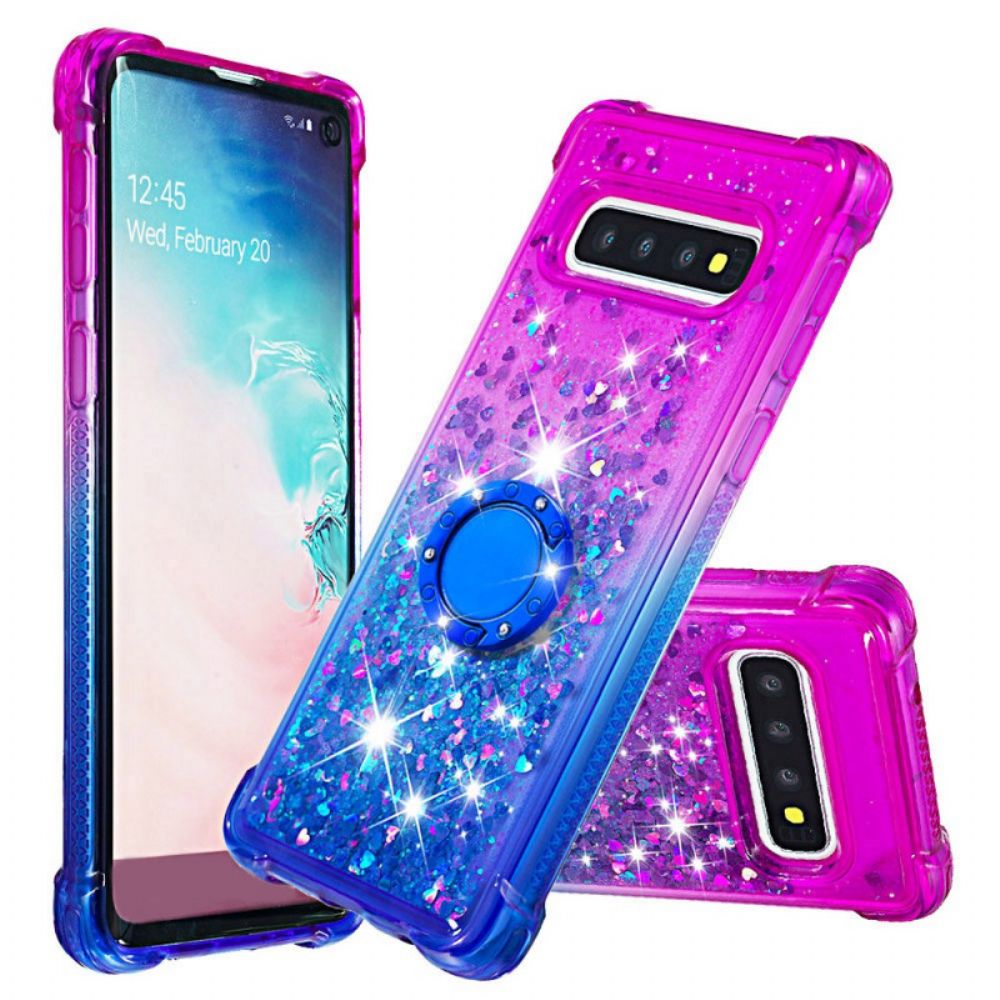 Hoesje voor Samsung Galaxy S10 Pailletten Ring-steun