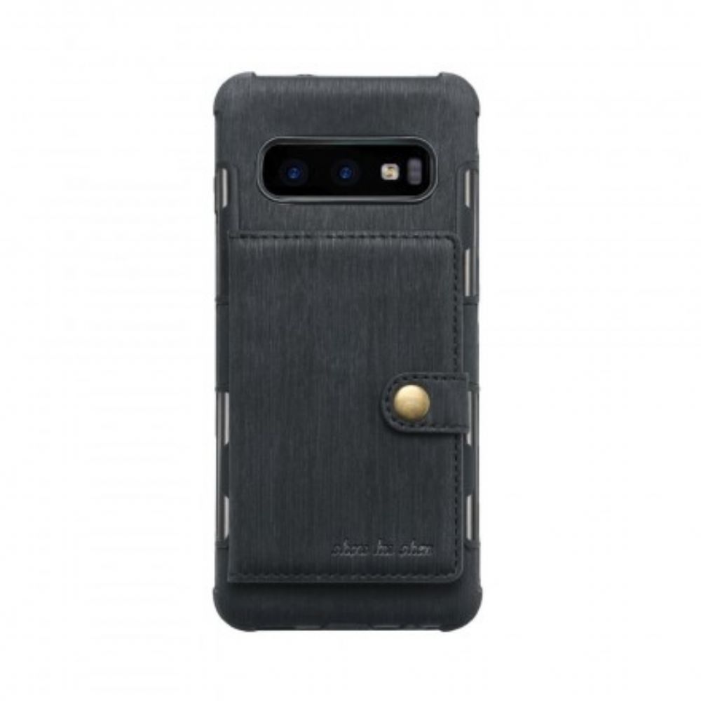 Hoesje voor Samsung Galaxy S10 Premium Stoffen Kaarthouder