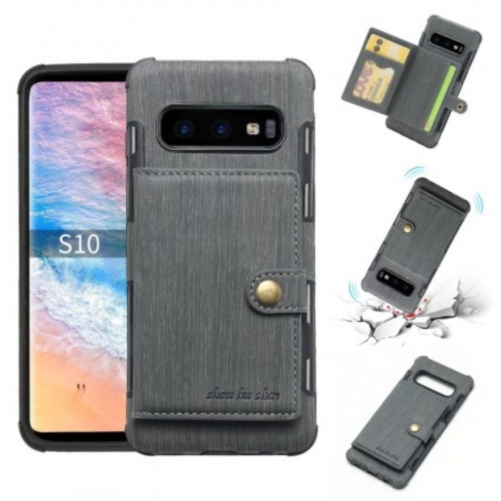 Hoesje voor Samsung Galaxy S10 Premium Stoffen Kaarthouder