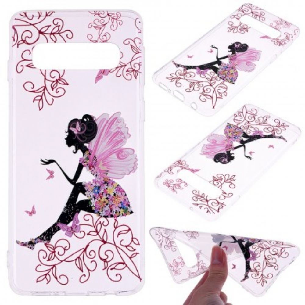 Hoesje voor Samsung Galaxy S10 Transparante Bloemenfee