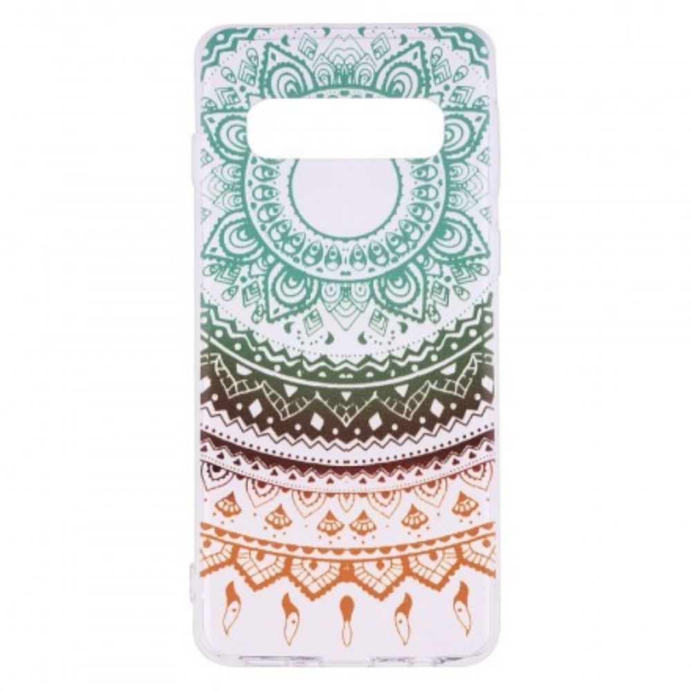 Hoesje voor Samsung Galaxy S10 Transparante Gekleurde Mandala