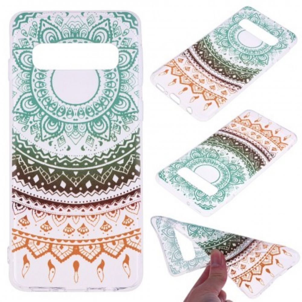 Hoesje voor Samsung Galaxy S10 Transparante Gekleurde Mandala