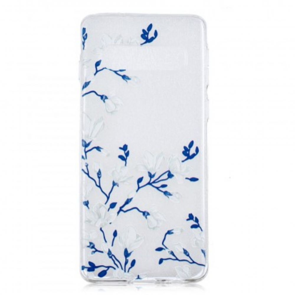 Hoesje voor Samsung Galaxy S10 Witte Bloemen