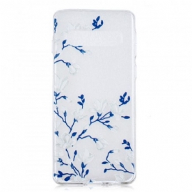 Hoesje voor Samsung Galaxy S10 Witte Bloemen