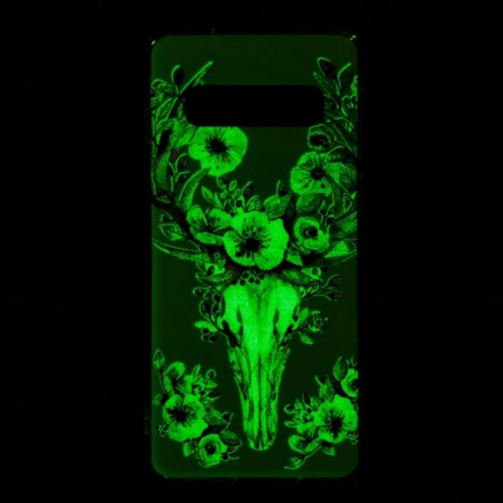 Telefoonhoesje voor Samsung Galaxy S10 Fluorescerende Eland Met Bloemen