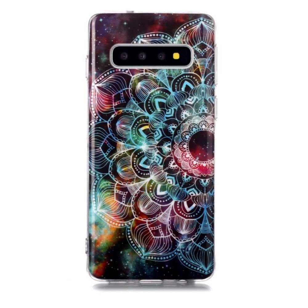 Telefoonhoesje voor Samsung Galaxy S10 Fluorescerende Kleurrijke Mandala