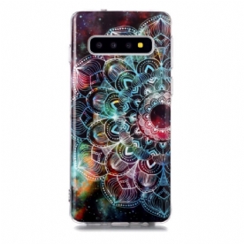 Telefoonhoesje voor Samsung Galaxy S10 Fluorescerende Kleurrijke Mandala