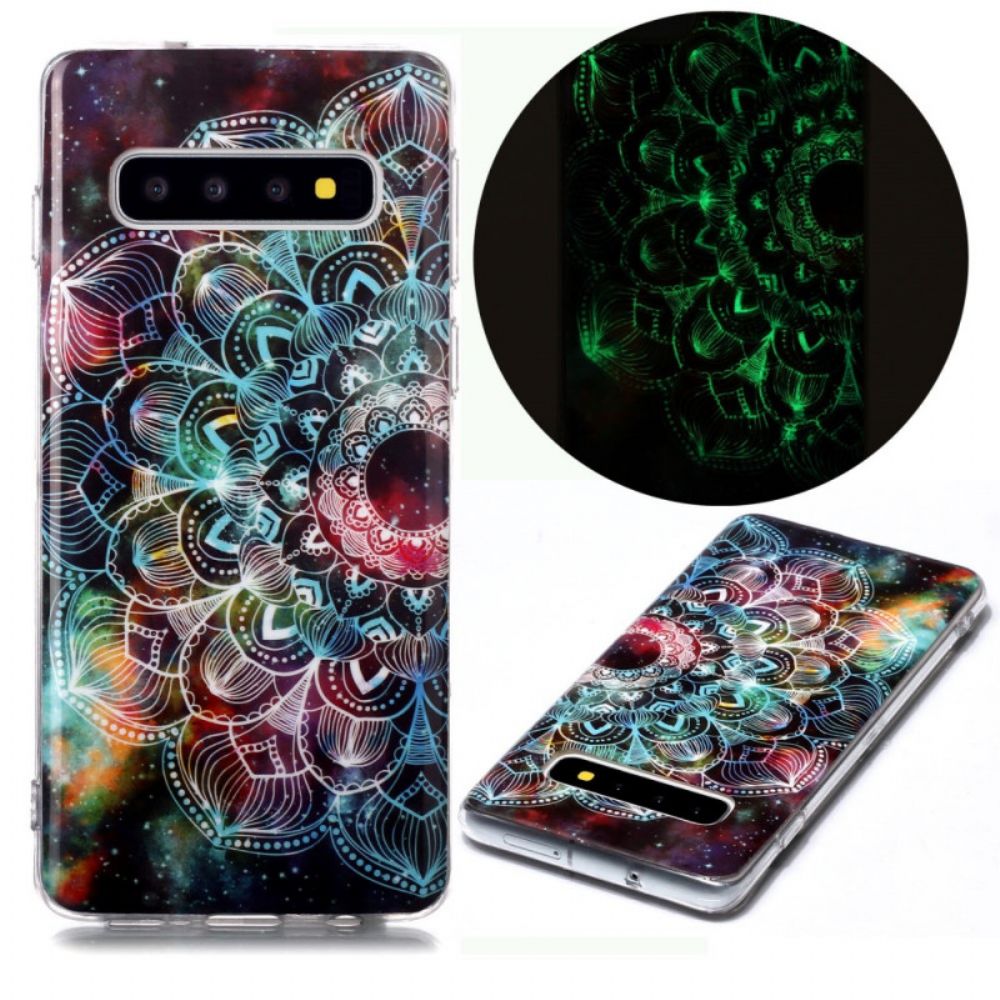 Telefoonhoesje voor Samsung Galaxy S10 Fluorescerende Kleurrijke Mandala