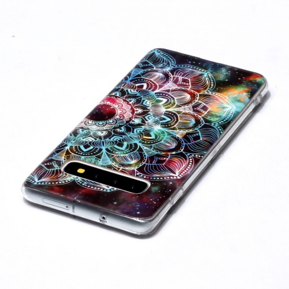 Telefoonhoesje voor Samsung Galaxy S10 Fluorescerende Kleurrijke Mandala