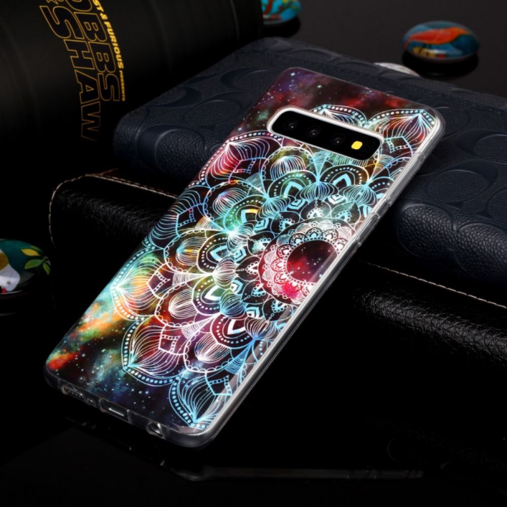 Telefoonhoesje voor Samsung Galaxy S10 Fluorescerende Kleurrijke Mandala