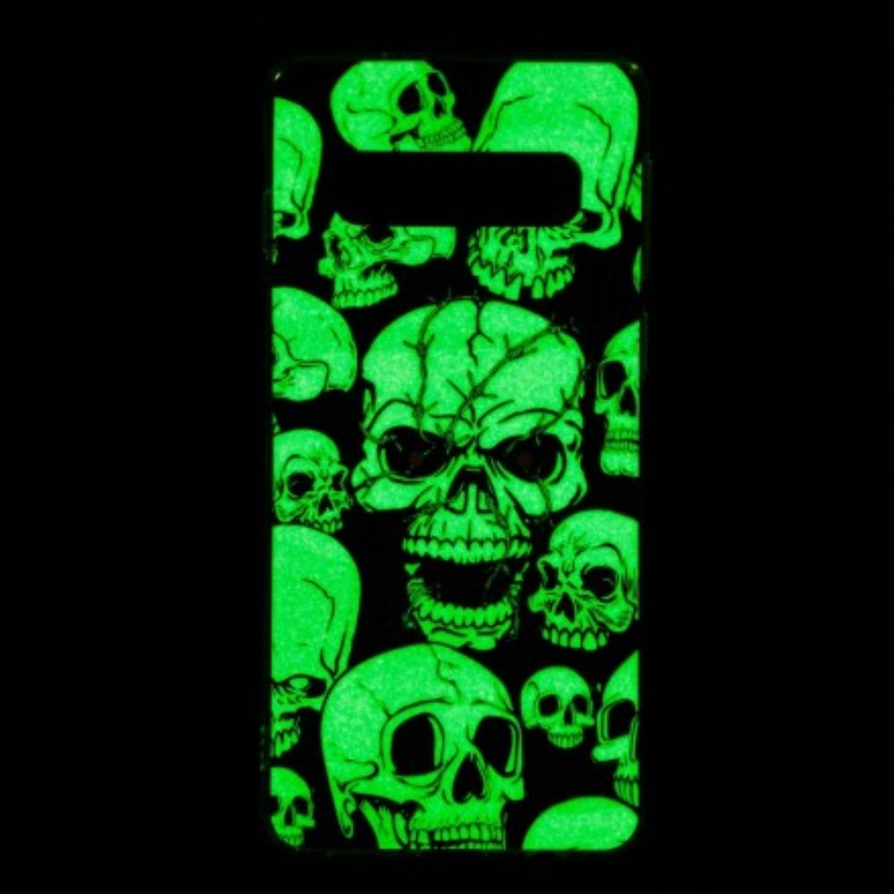 Telefoonhoesje voor Samsung Galaxy S10 Pas Op Voor Fluorescerende Schedels