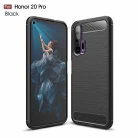 Hoesje voor Honor 20 Pro Geborstelde Koolstofvezel