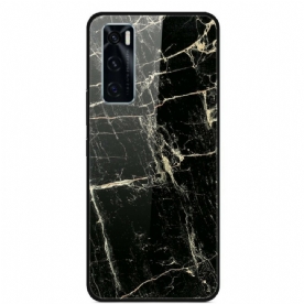 Hoesje voor Vivo Y70 Supreme Marmer Gehard Glas