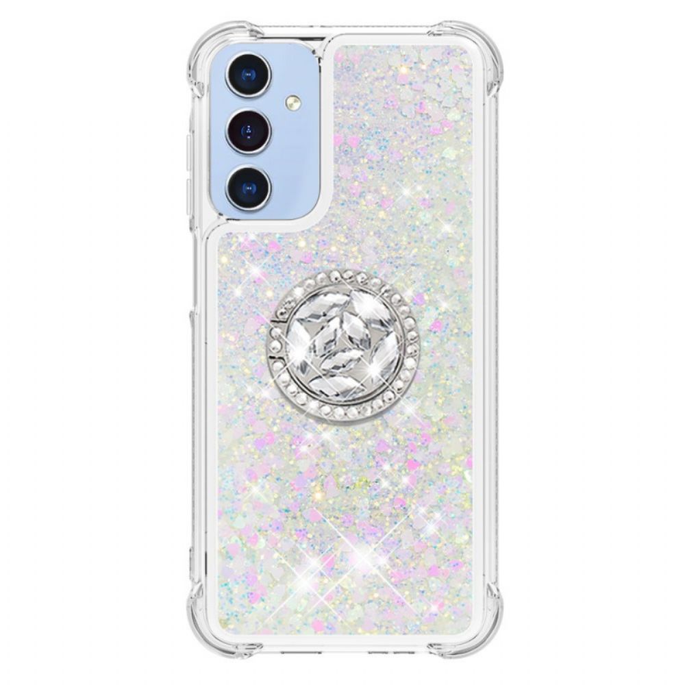 Case Hoesje Samsung Galaxy A15 5g Telefoonhoesje Steunring Met Vloeibare Glitter