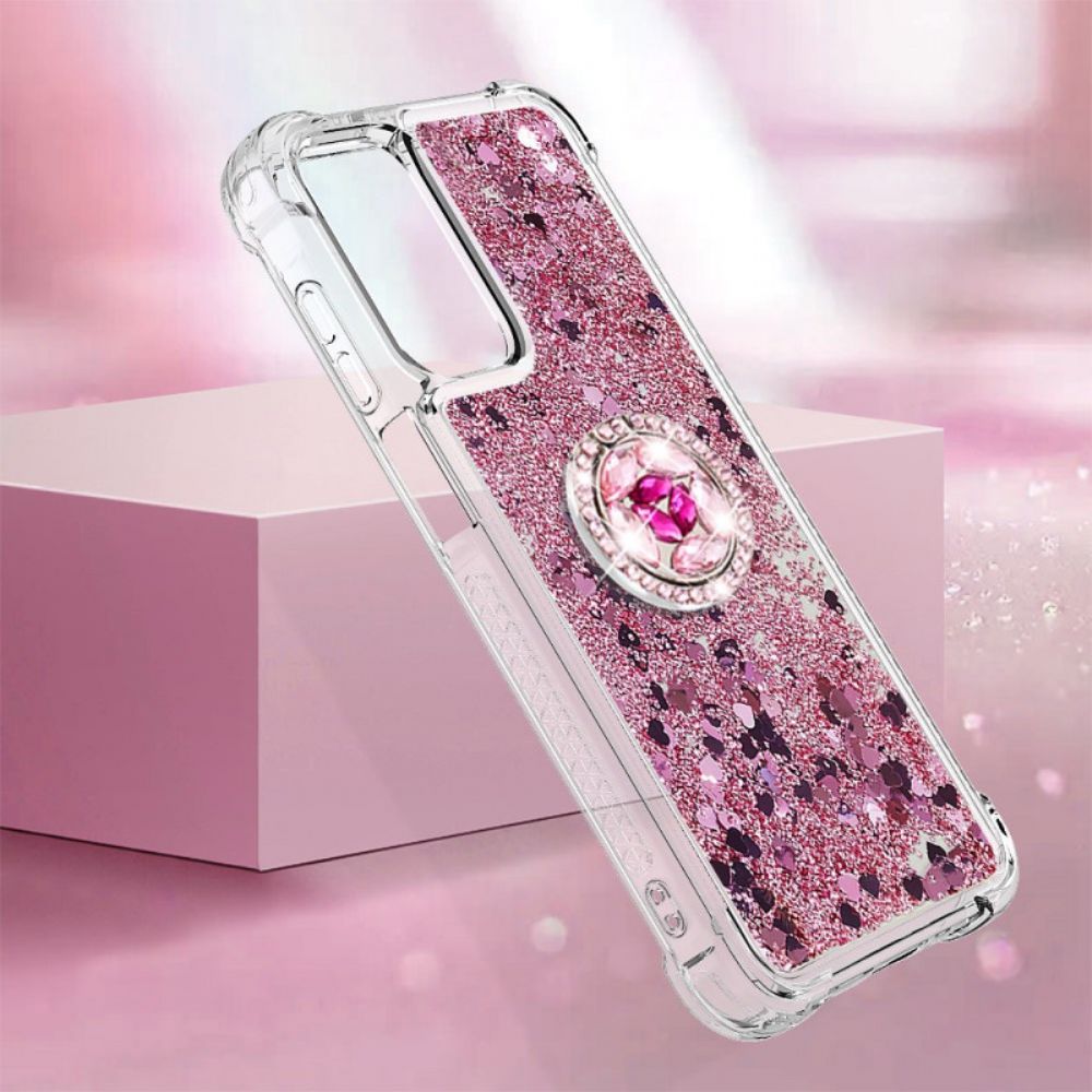 Case Hoesje Samsung Galaxy A15 5g Telefoonhoesje Steunring Met Vloeibare Glitter