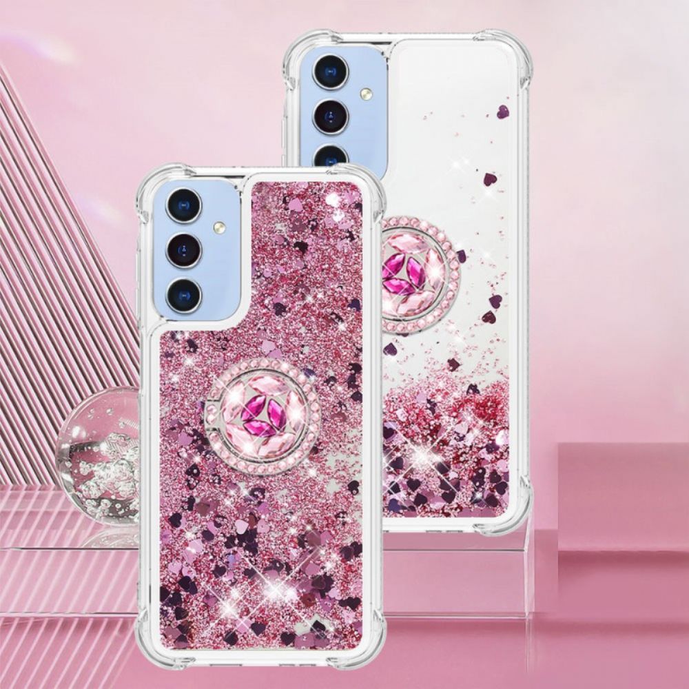 Case Hoesje Samsung Galaxy A15 5g Telefoonhoesje Steunring Met Vloeibare Glitter