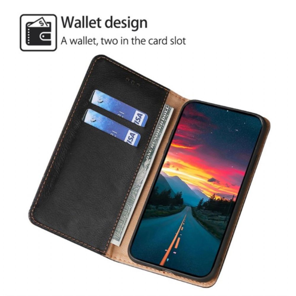 Folio-hoesje Samsung Galaxy A15 5g Klassiek Leereffect Bescherming Hoesje