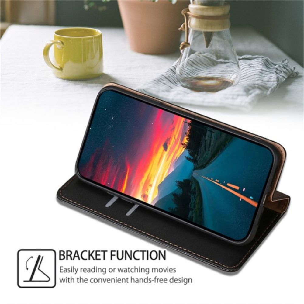 Folio-hoesje Samsung Galaxy A15 5g Klassiek Leereffect Bescherming Hoesje