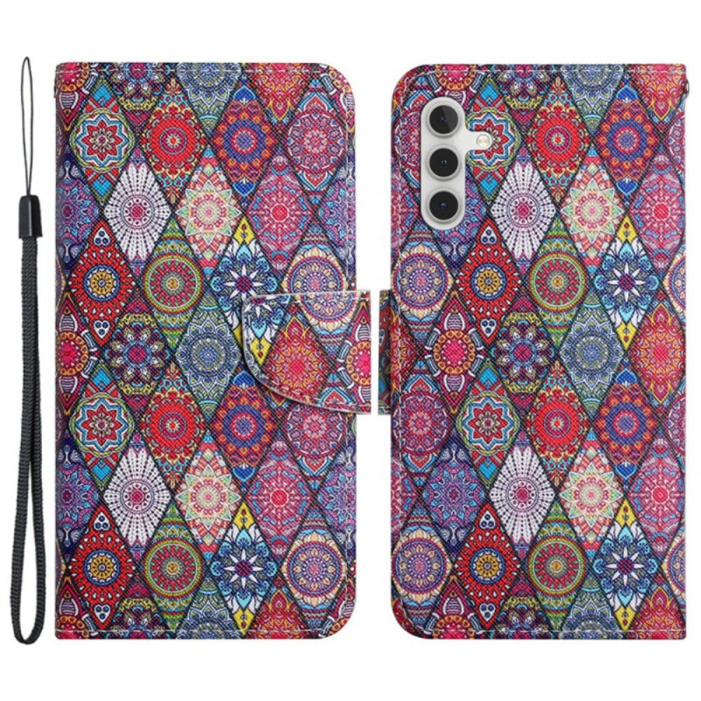 Folio-hoesje Samsung Galaxy A15 5g Patchwork Met Bandje