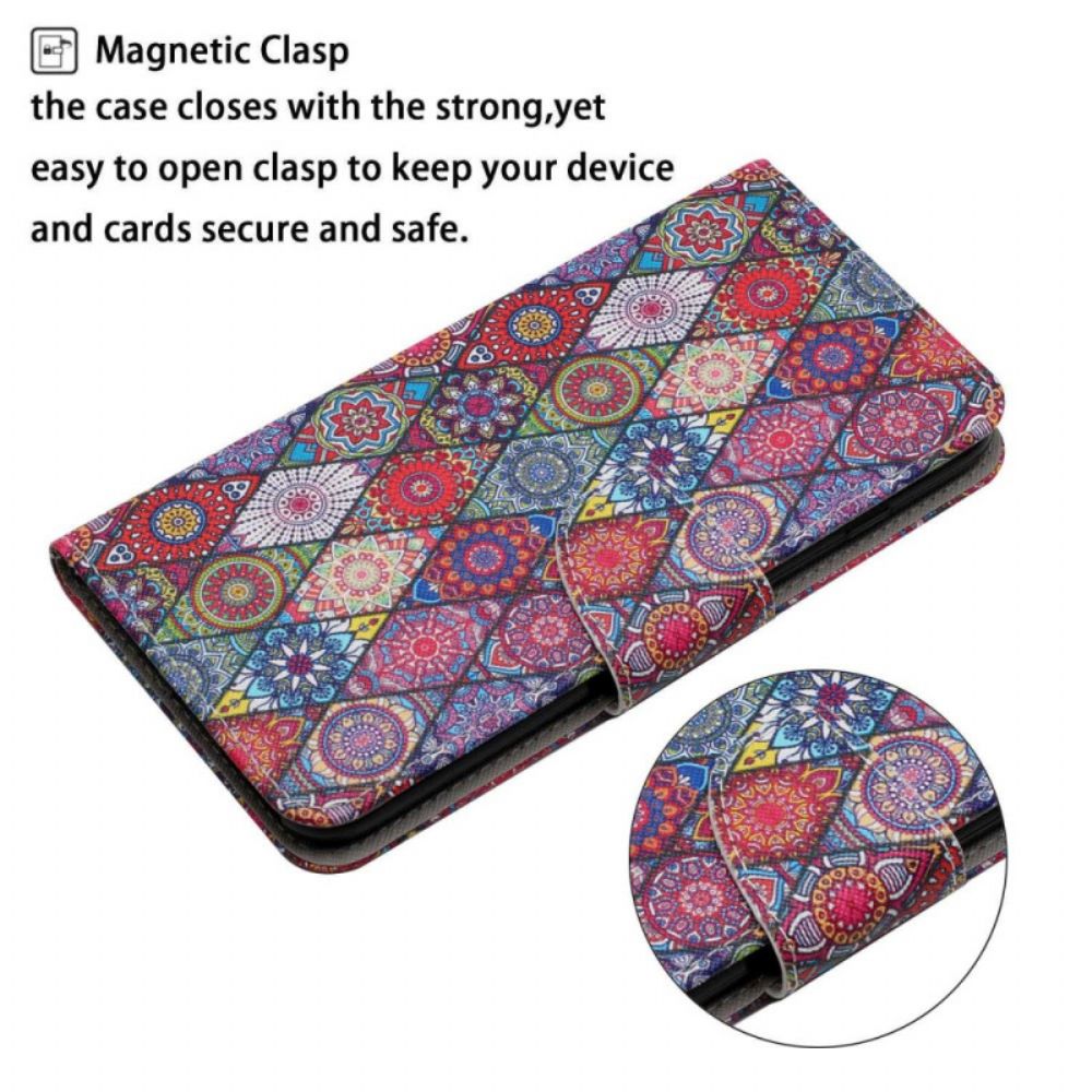 Folio-hoesje Samsung Galaxy A15 5g Patchwork Met Bandje