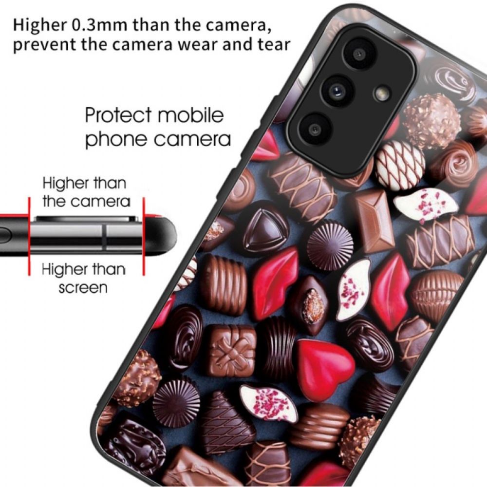 Hoesje Samsung Galaxy A15 5g Chocolade Gehard Glas