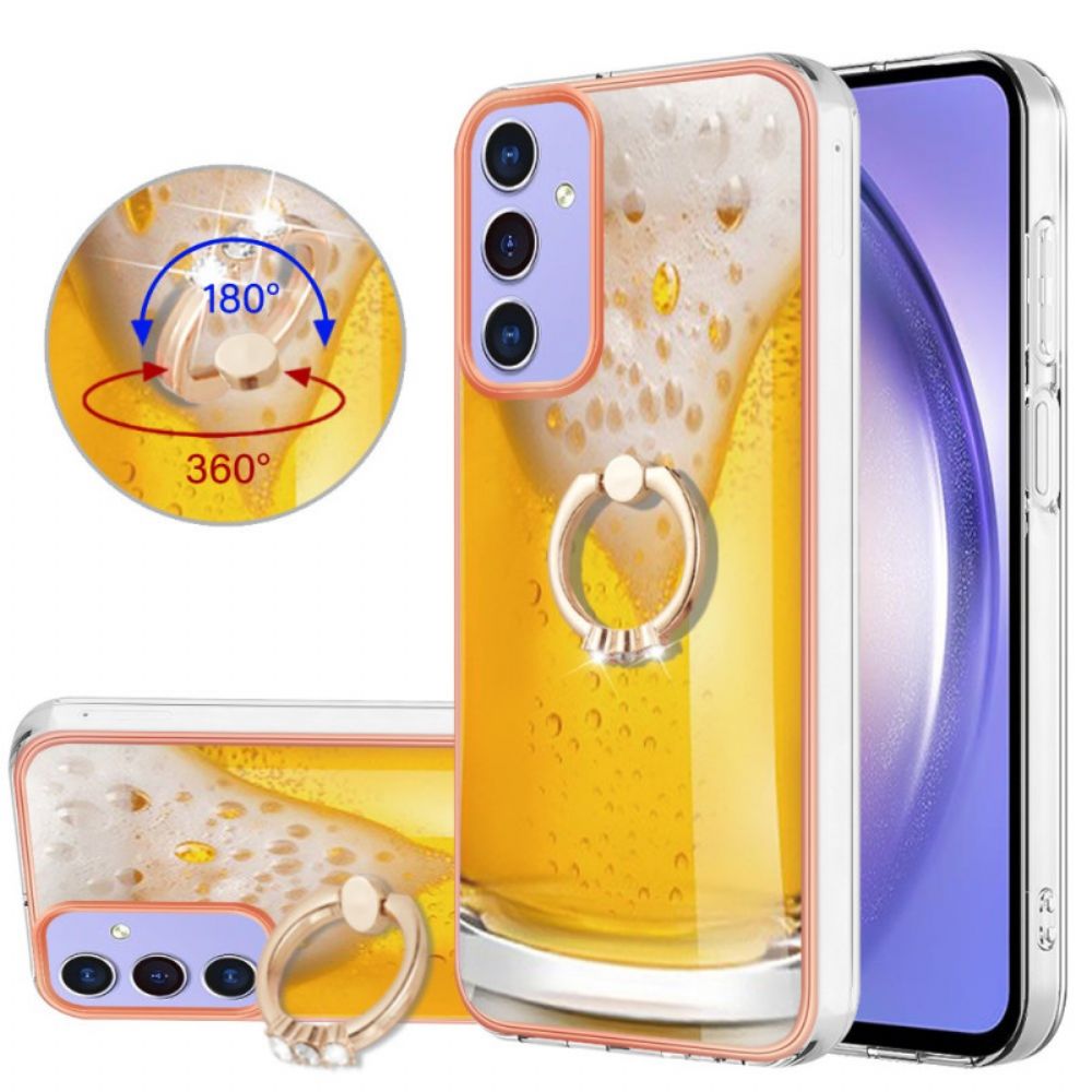 Hoesje Samsung Galaxy A15 5g Ringhouder Leuk Patroon Bescherming Hoesje