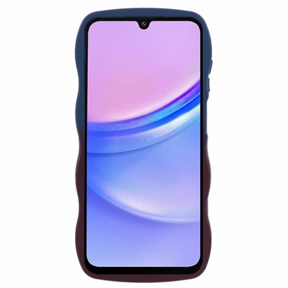 Hoesje Samsung Galaxy A15 5g Tweekleurige Golvende Siliconen Bescherming Hoesje