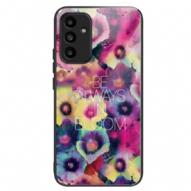 Hoesje Voor Samsung Galaxy A15 5g Kleurrijke Bloemen Van Gehard Glas