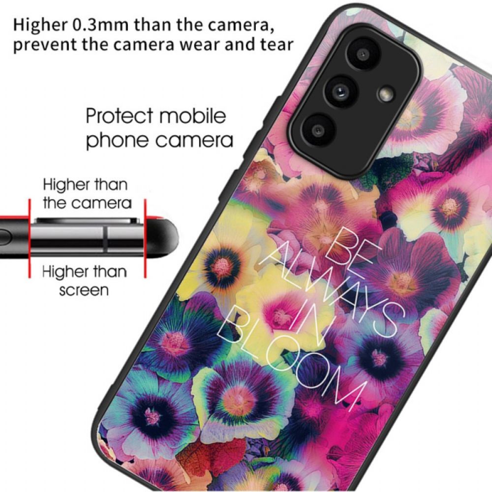 Hoesje Voor Samsung Galaxy A15 5g Kleurrijke Bloemen Van Gehard Glas