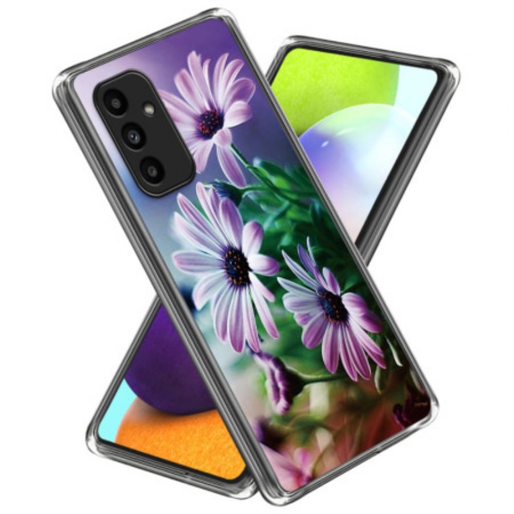 Hoesje Voor Samsung Galaxy A15 5g Paarse Chrysanten