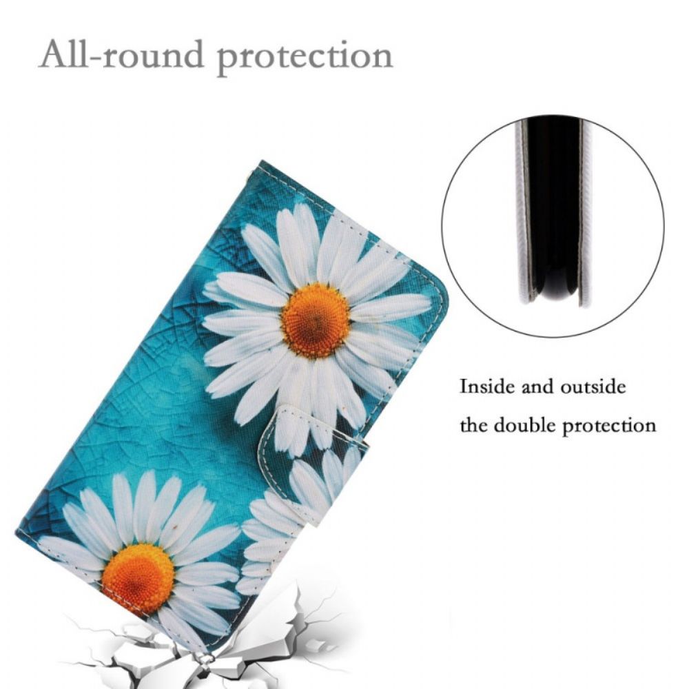 Leren Hoesje Voor Samsung Galaxy A15 5g Bandchrysant