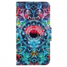 Leren Hoesje Voor Samsung Galaxy A15 5g Prachtige Mandala Met Riem