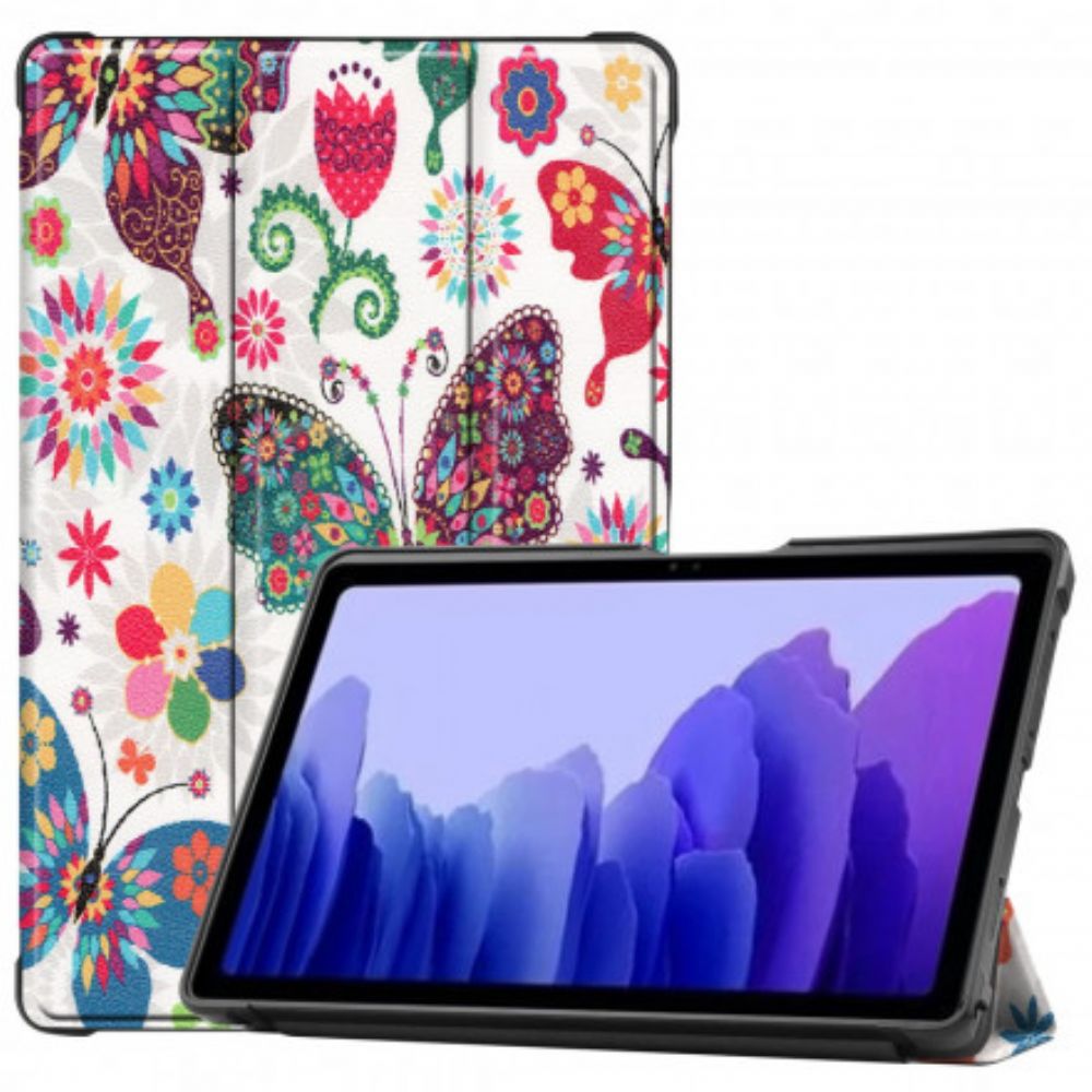 Bescherming Hoesje voor Samsung Galaxy Tab A7 Versterkte Vlinders En Bloemen