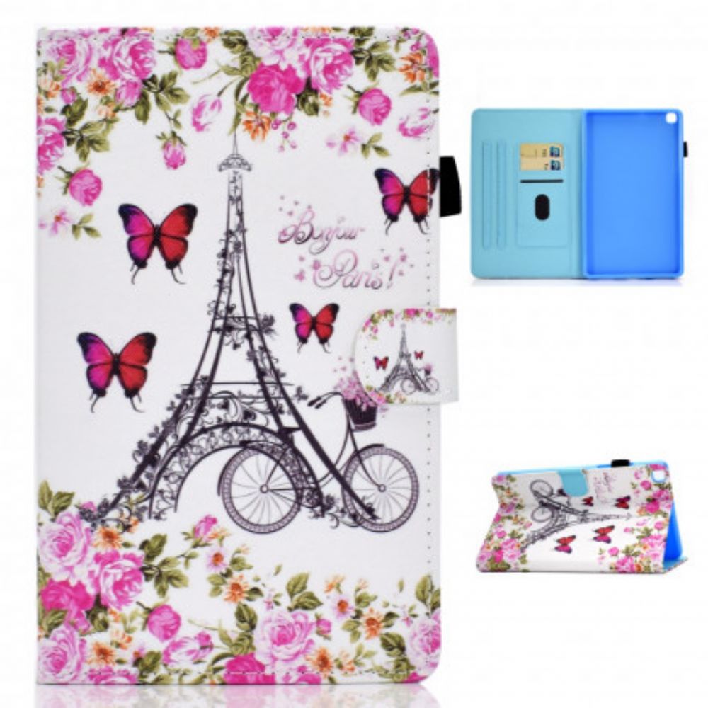 Folio-hoesje voor Samsung Galaxy Tab A7 Eiffeltoren Fiets