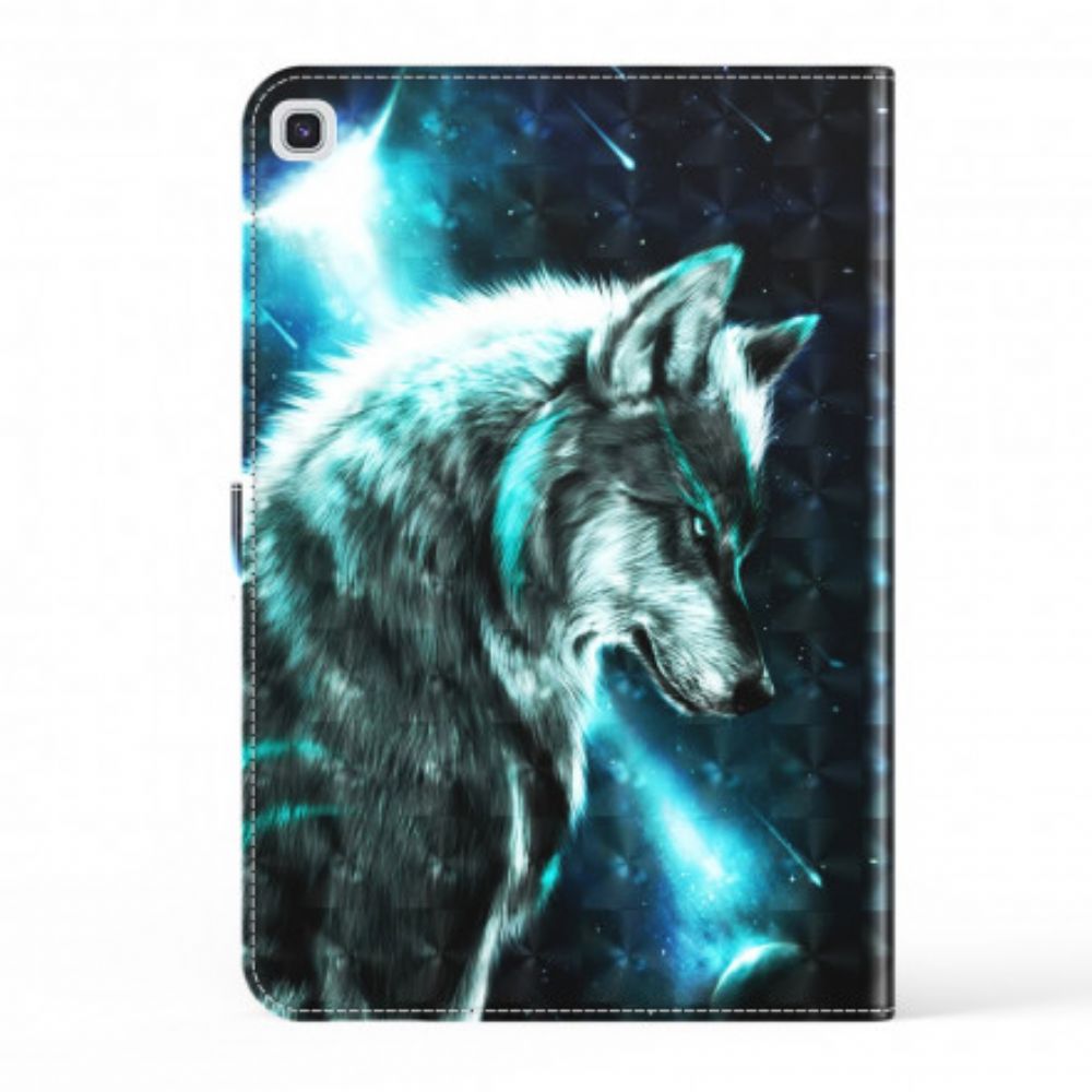 Folio-hoesje voor Samsung Galaxy Tab A7 Lichtvlek Wilde Wolf