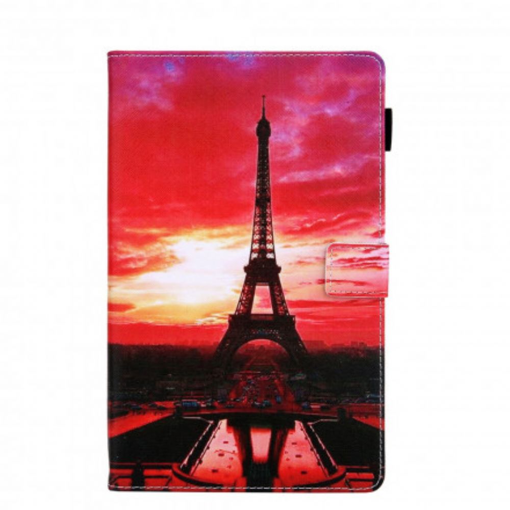 Folio-hoesje voor Samsung Galaxy Tab A7 Zonsondergang Eiffeltoren