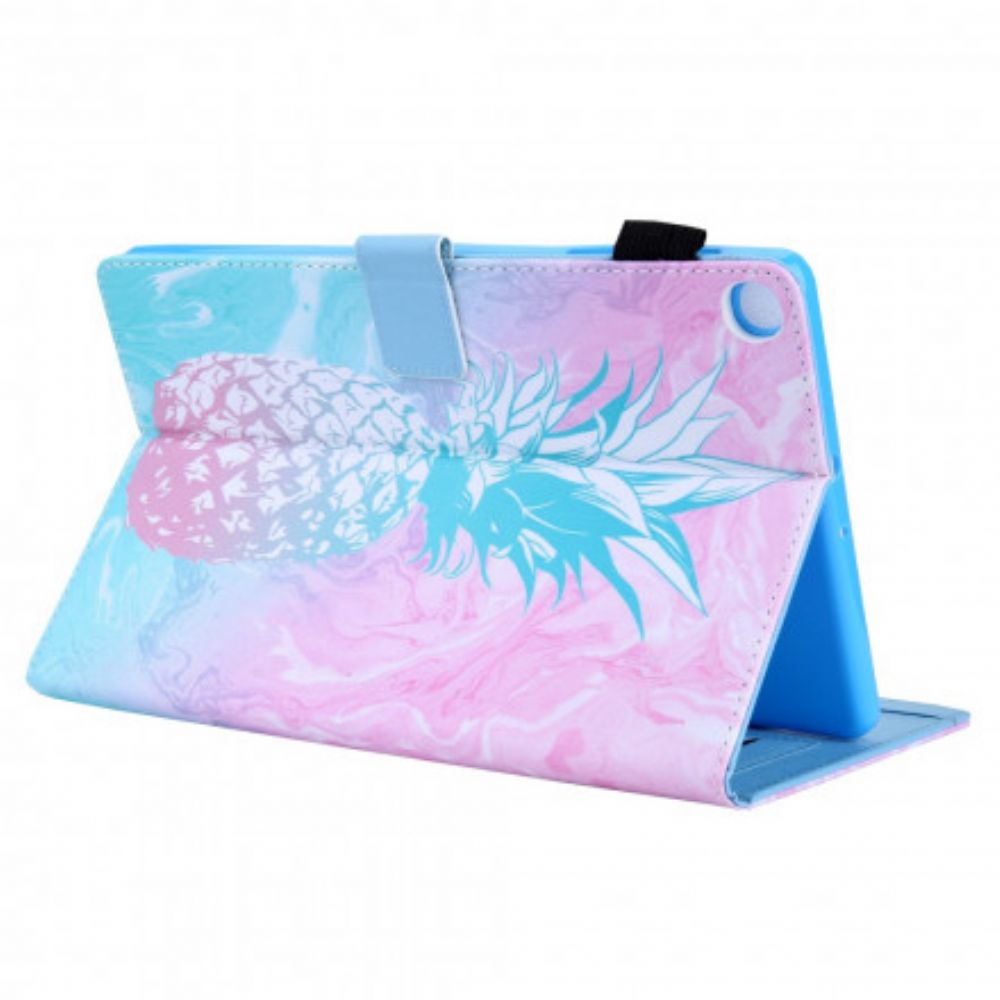 Leren Hoesje voor Samsung Galaxy Tab A7 Ananas Ontwerp