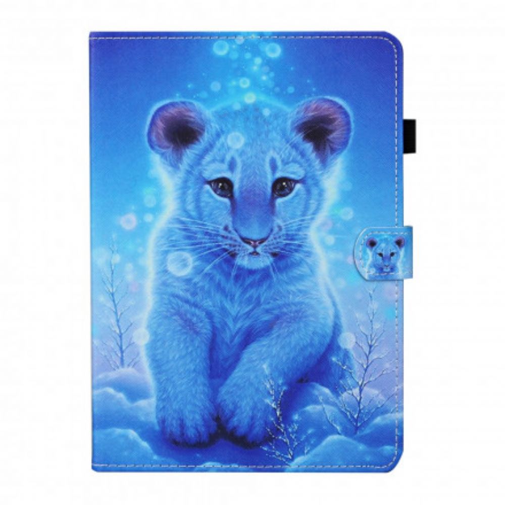 Leren Hoesje voor Samsung Galaxy Tab A7 Baby Tijger