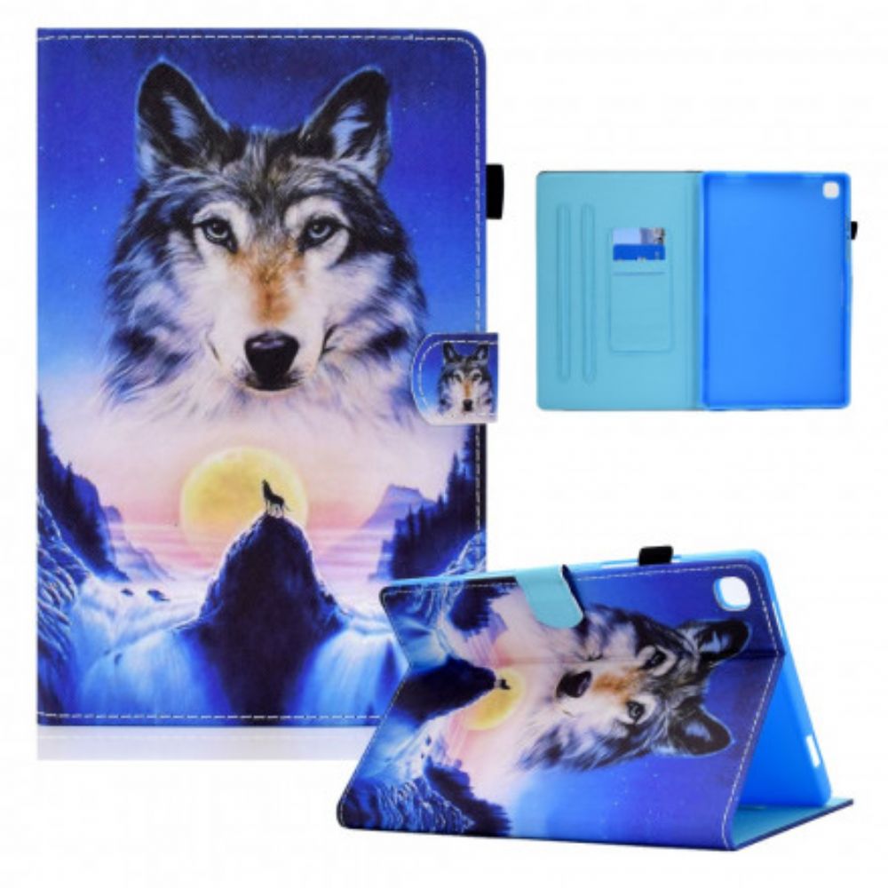 Leren Hoesje voor Samsung Galaxy Tab A7 Bergwolf