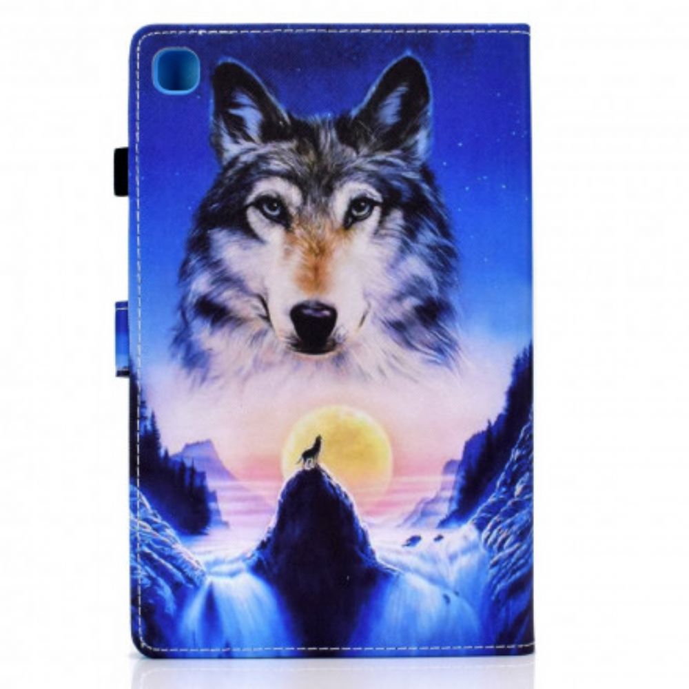 Leren Hoesje voor Samsung Galaxy Tab A7 Bergwolf