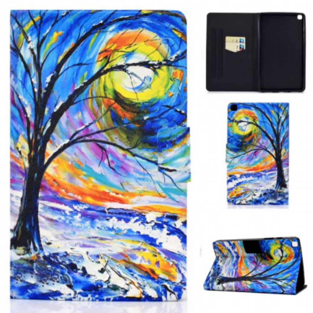 Leren Hoesje voor Samsung Galaxy Tab A7 Boomkunst