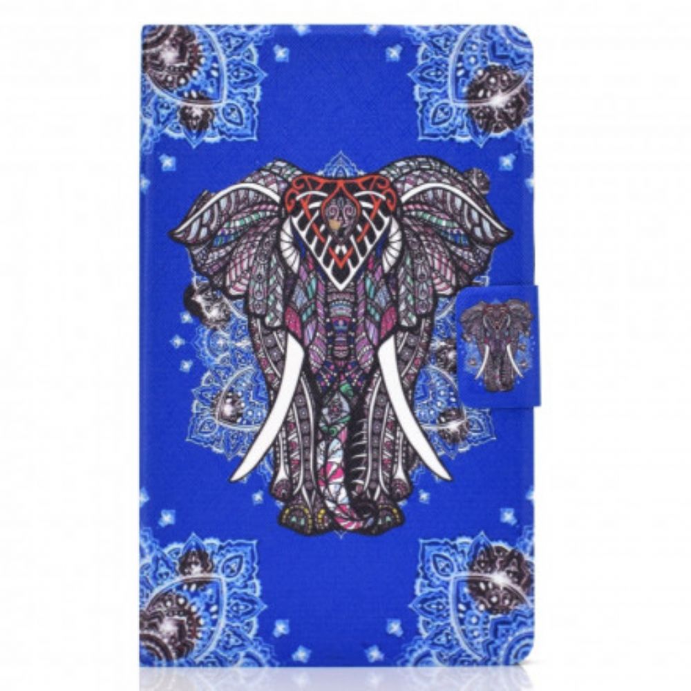 Leren Hoesje voor Samsung Galaxy Tab A7 Indische Olifant