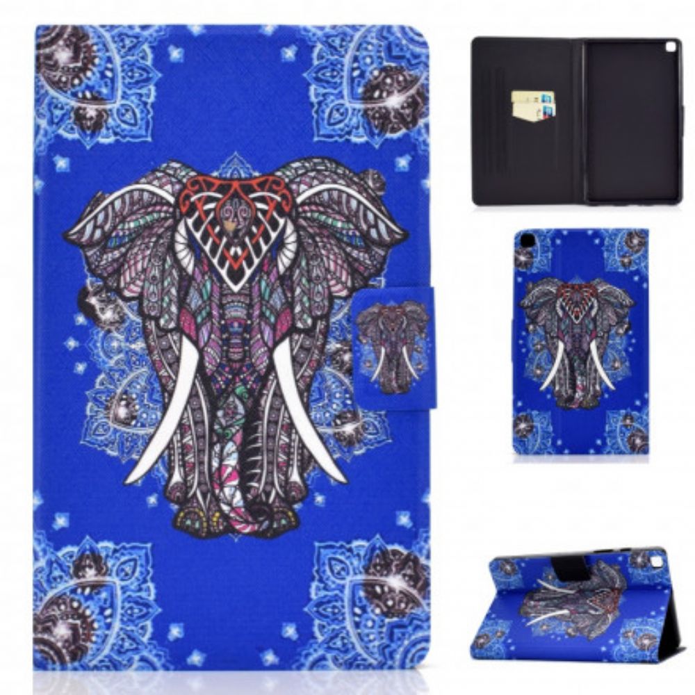 Leren Hoesje voor Samsung Galaxy Tab A7 Indische Olifant