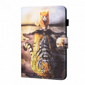 Leren Hoesje voor Samsung Galaxy Tab A7 Kittenkunst