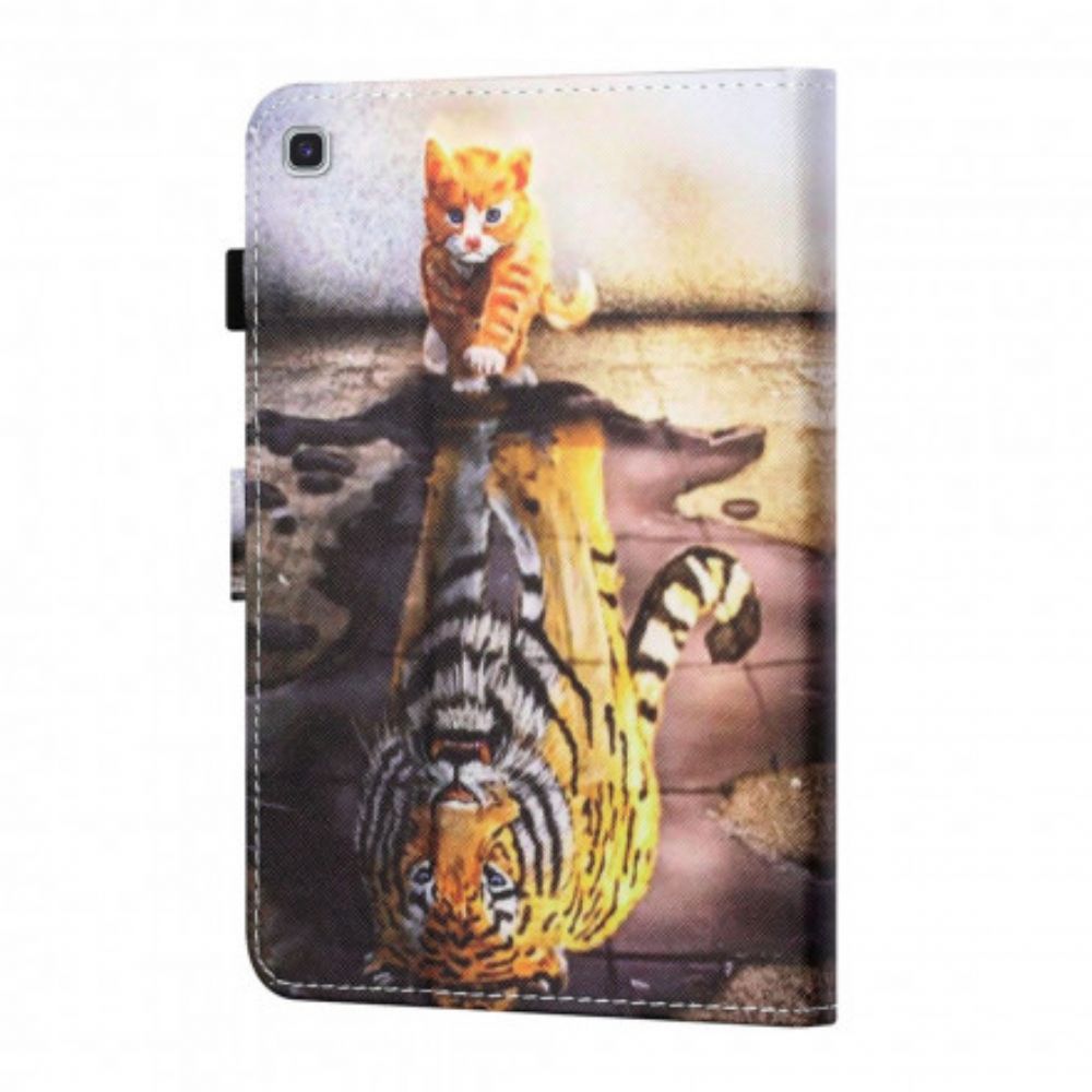 Leren Hoesje voor Samsung Galaxy Tab A7 Kittenkunst