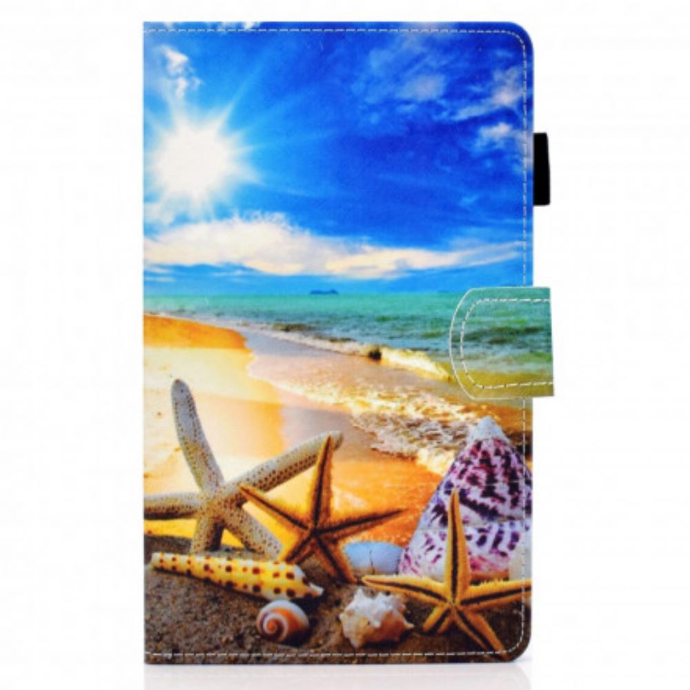 Leren Hoesje voor Samsung Galaxy Tab A7 Leuk Strand