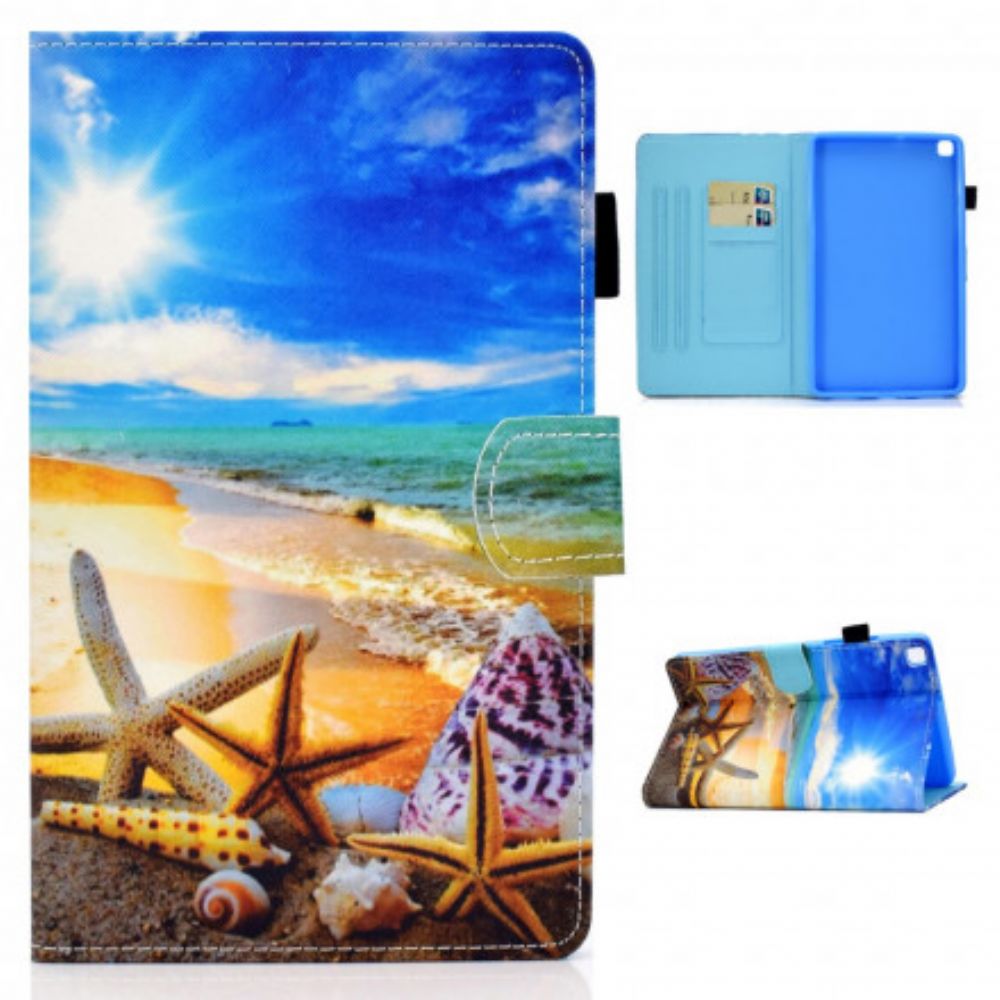 Leren Hoesje voor Samsung Galaxy Tab A7 Leuk Strand