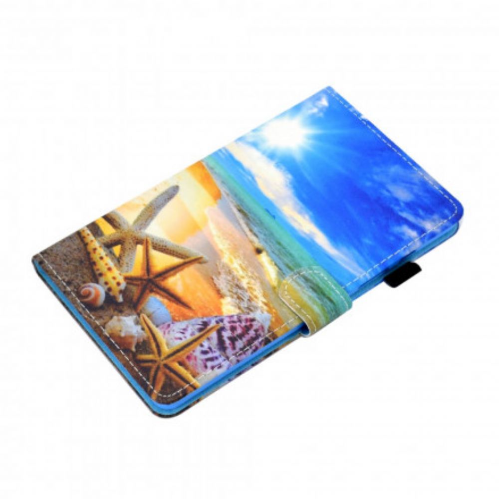 Leren Hoesje voor Samsung Galaxy Tab A7 Leuk Strand